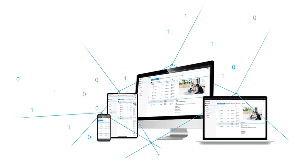 Die Anwendung Business Filemanager läuft auf diversen Geräten (Smartphone, Tablet, Desktop, Laptop)