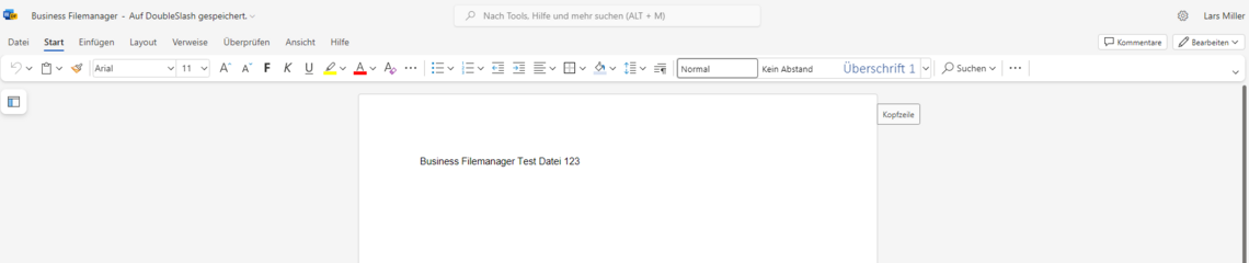 Dokumentbearbeitung im Browser (Word Online)