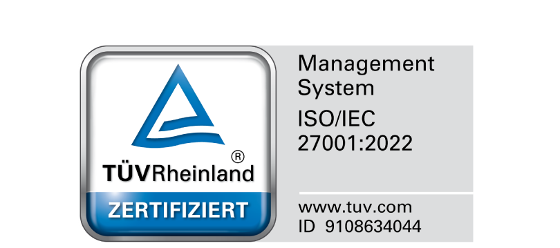 Logo der ISO 27001-Zertifizierung