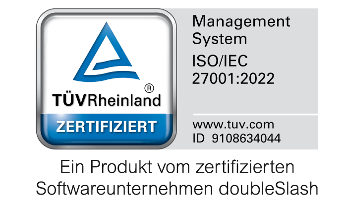Logo der ISO 27001-Zertifizierung