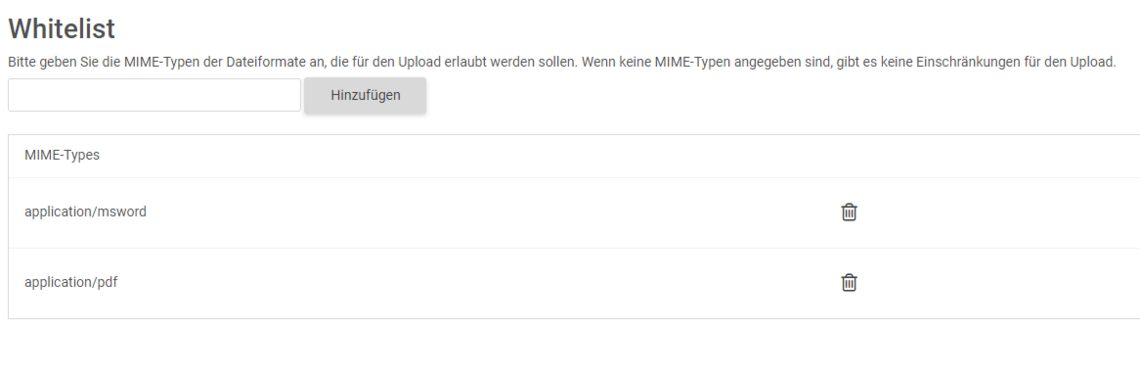 MIME-Typen für Upload freigeben