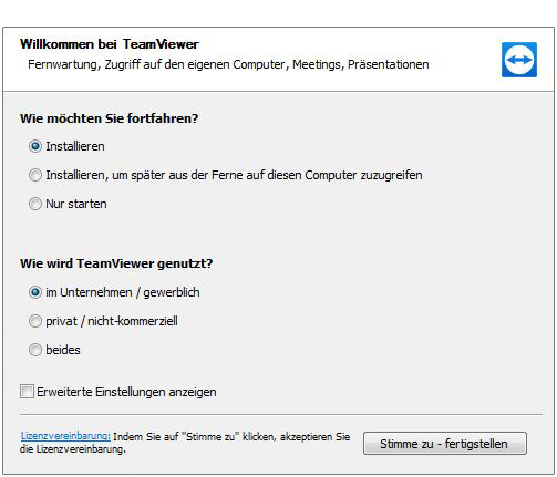 doubleSlash Business Filemanager: Teamviewerscreen Fernzugriff der Installation