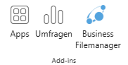 Menü in Outlook 365 mit Business Filemanager