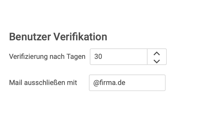 Das User Verification Plugin einstellen.