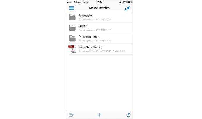 doubleSlash Business Filemanager: Benutzeroberfläche iOS