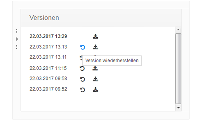 Datei wiederherstellen bzw. überschreiben auf neueste Version