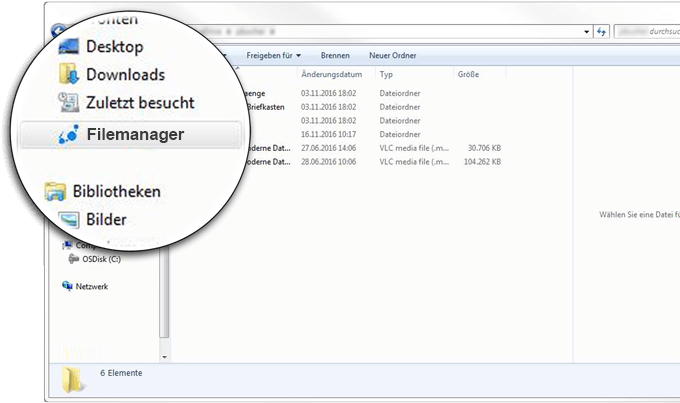 doubleSlash Business Filemanager: Dateien können lokal abgelegt und mit dem SyncClient automatisch mit dem doubleSlash Business Filemanager synchronisiert werden
