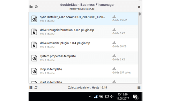 Aktionsübersicht des doubleSlash Business Filemanagers